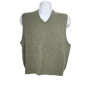 VTG. Truval Sportswear 60's Sage Green Wool Cashmere Blend Sweater Vest Men's L